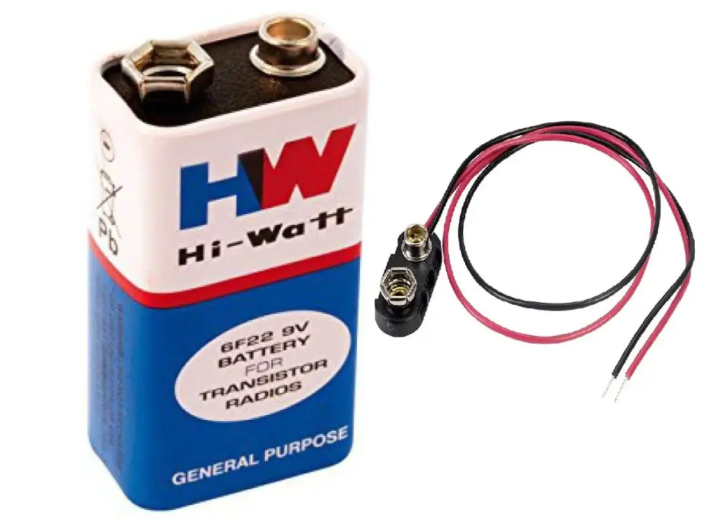 9 V Battery with Connector – Ready Power Solution for Electronics